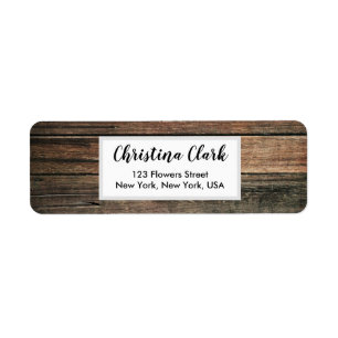 Wood Rustic Texture Personalized Custom Address Return Address Label
