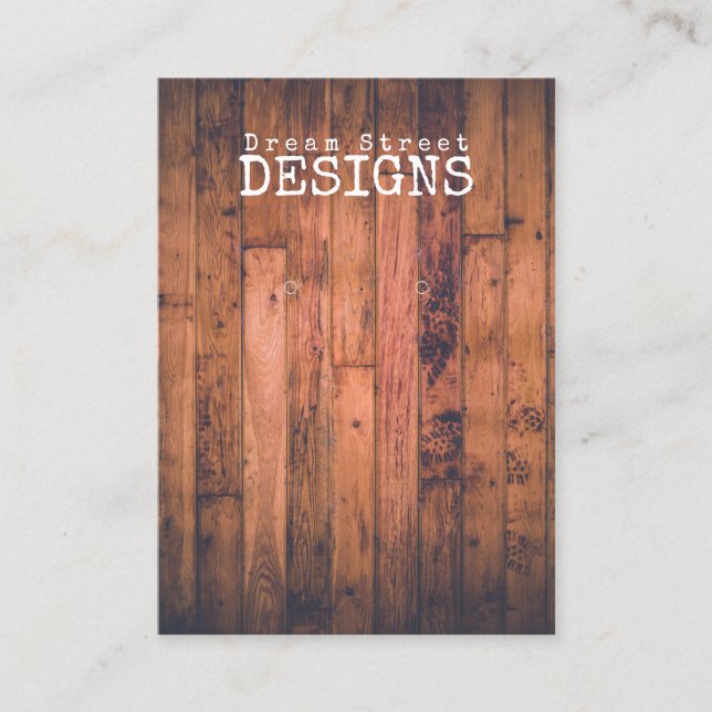 Wood Rustic Vintage Earring Display Card (Front)