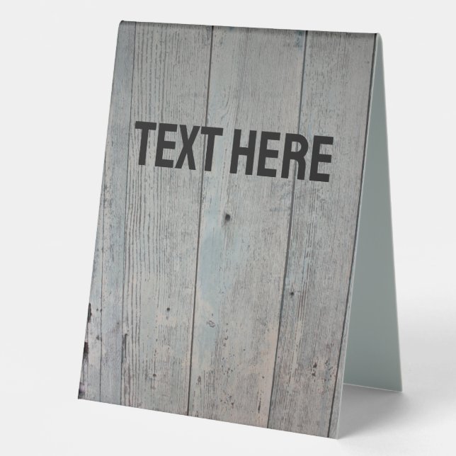 WOOD RUSTIC WEDDING Table Tent Sign (Front)