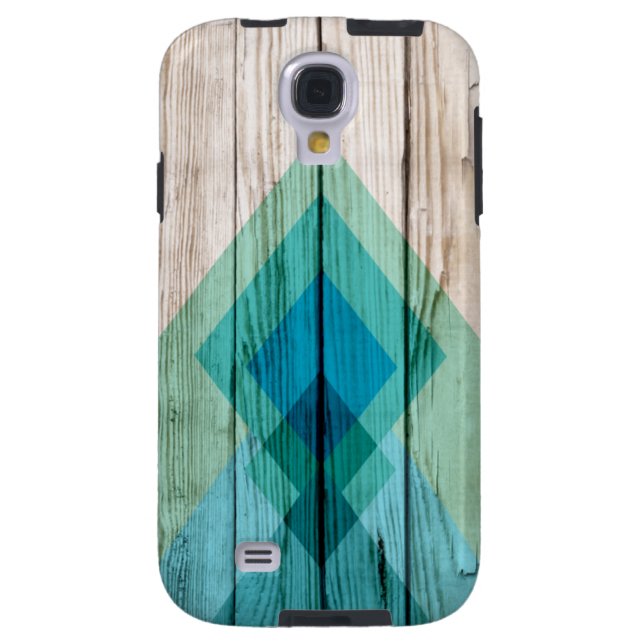 Wood Samsung galaxy s4 case Chevron Zig Zag Tribal (Back)