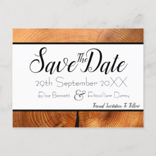 Wood Save the Date Postcard