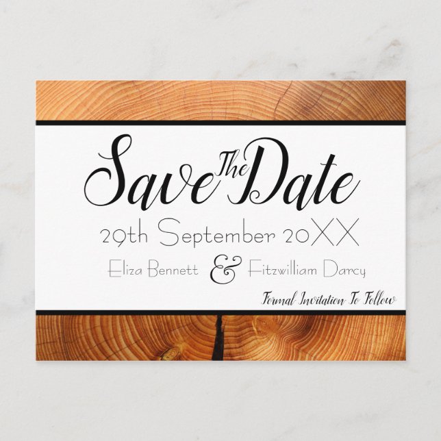 Wood Save the Date Postcard (Front)