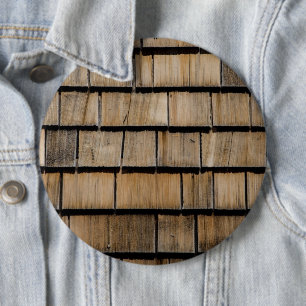 wood shingles 6 cm round badge