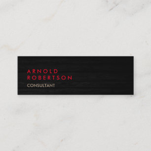 Wood Simple Slim Red Grey Trendy Business Card