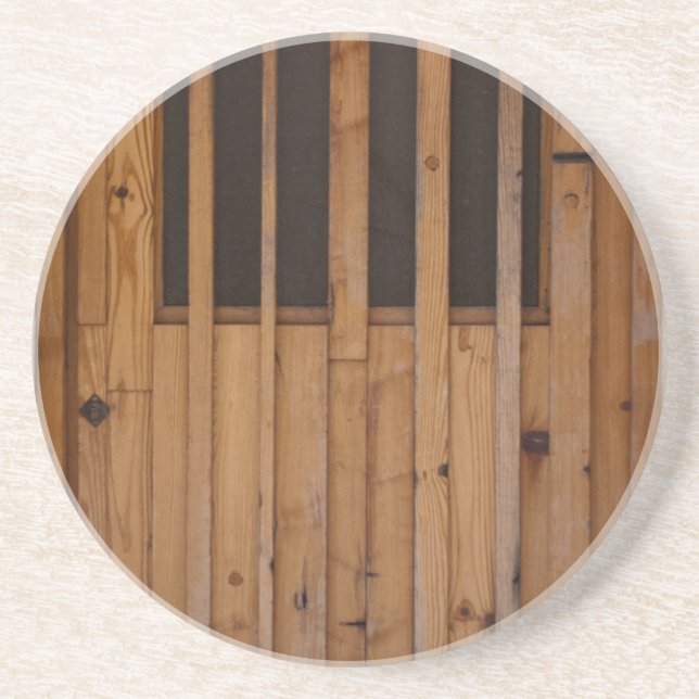 Wood Slats Beach Door Costa Brava Spain Coaster (Front)