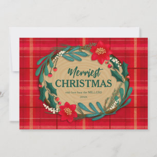 Wood Slice Wishes Holiday Card