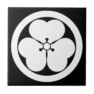 Wood sorrel in circle ceramic tile