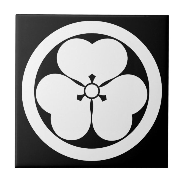 Wood sorrel in circle ceramic tile (Front)