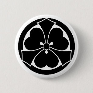 Wood sorrel with jut-out-swords in circle 6 cm round badge