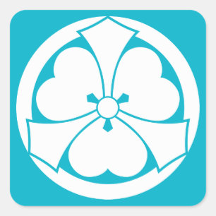 Wood sorrel with jut-out-swords in circle square sticker