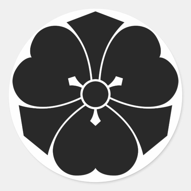 Wood sorrel with swords classic round sticker (Front)