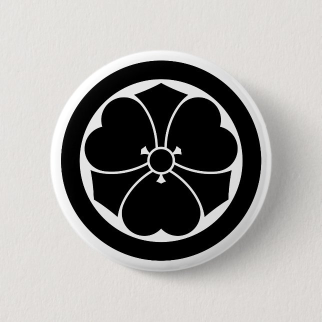 Wood sorrel with swords in circle 1 pinback button (Front)