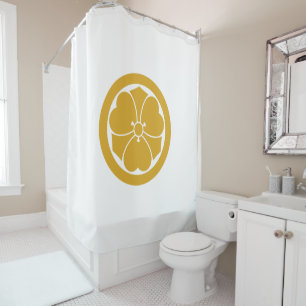 Wood sorrel with swords in circle 1 shower curtain