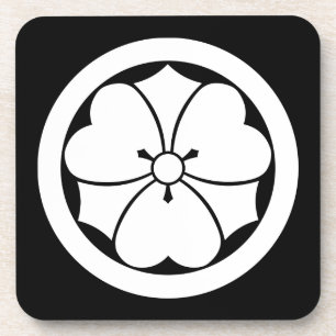 Wood sorrel with swords in circle coaster
