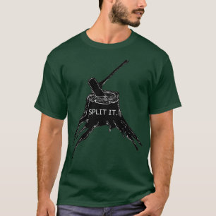 Wood Splitting Double Bit Axe and Tree Stump 2 T-Shirt