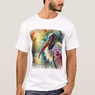 Wood Stork 280824AREF137 - Watercolor T-Shirt