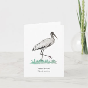Wood Stork Folded Note Card
