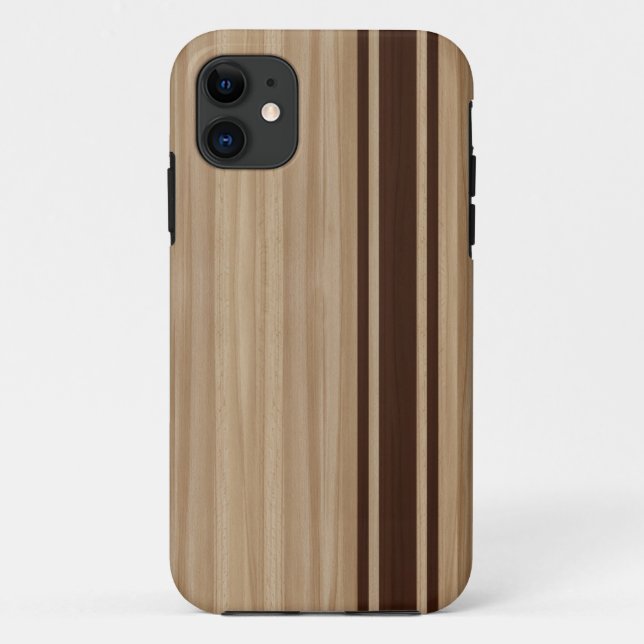 Wood Stripe iPhone 5 Case - Surfboard Style (Back)