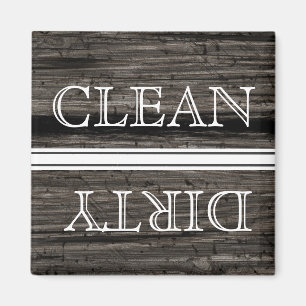 Wood Style Dishwasher Magnet Clean & Dirty