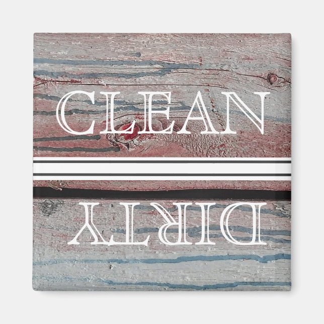Wood Style Dishwasher Magnet Clean & Dirty (Front)