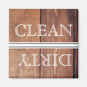 Wood Style Dishwasher Magnet Clean & Dirty