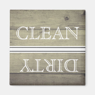 Wood Style Dishwasher Magnet Clean & Dirty