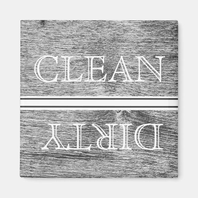 Wood Style Dishwasher Magnet Clean & Dirty (Front)