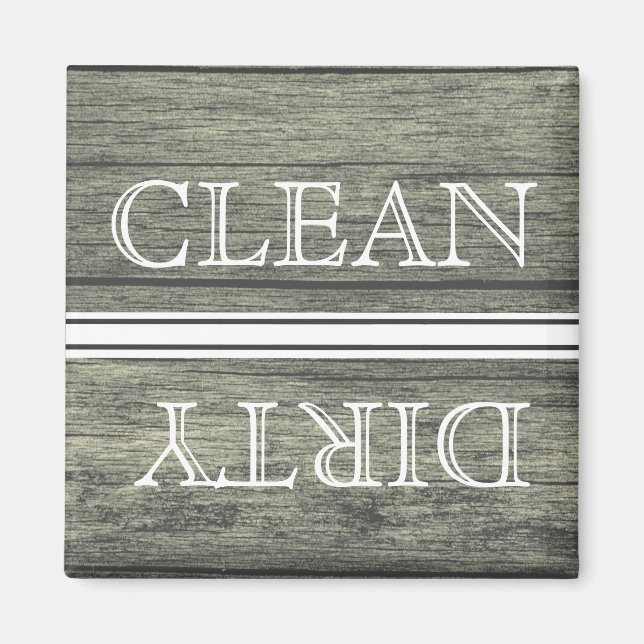 Wood Style Dishwasher Magnet Clean & Dirty (Front)