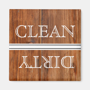 Wood Style Dishwasher Magnet Clean & Dirty