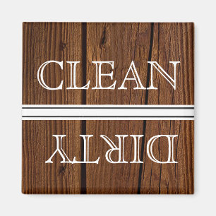 Wood Style Dishwasher Magnet Clean & Dirty