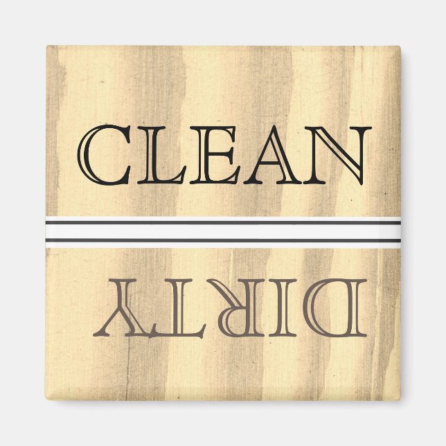 Wood Style Dishwasher Magnet Clean & Dirty (Front)