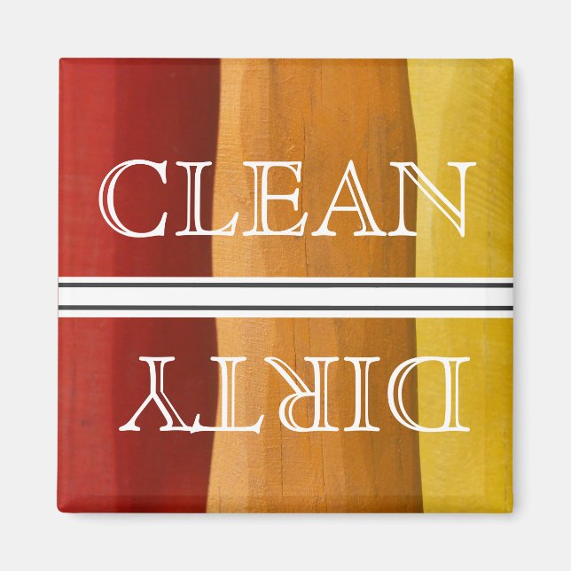 Wood Style Dishwasher Magnet Clean & Dirty (Front)