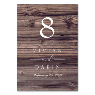 Wood Table Number Sign Rustic Wedding Reception No