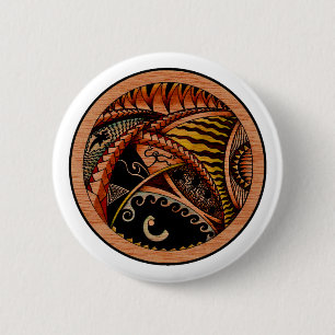 Wood Tattoo 6 Cm Round Badge