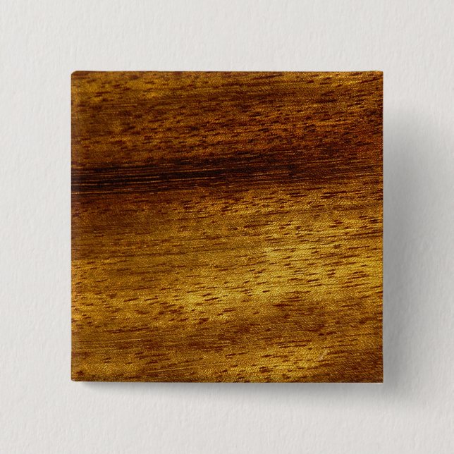 Wood teak 15 cm square badge (Front)