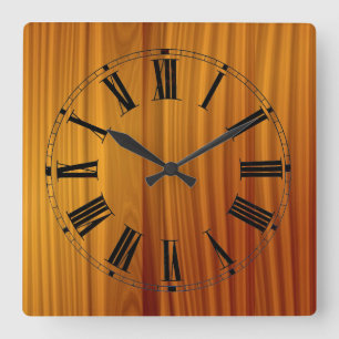 Wood Teak Wall Clock