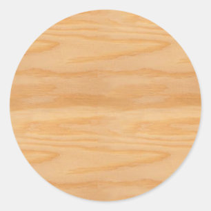 Wood Template Trendy Blank Elegant Design Classic Round Sticker
