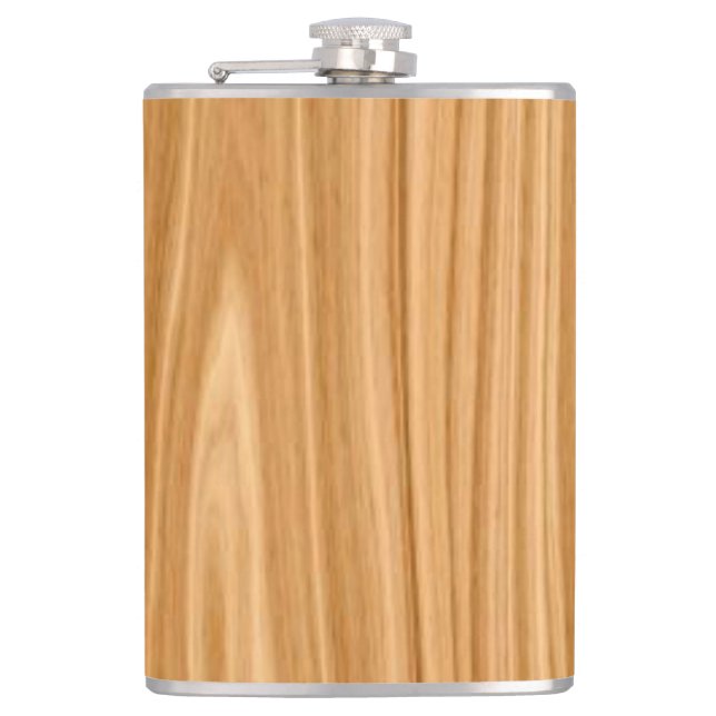 Wood Texture Background Design-35455 Hip Flask (Front)