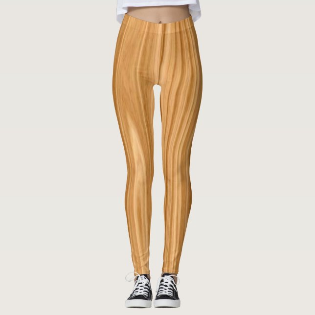 Wood Texture Background Design-35455 Leggings (Front)