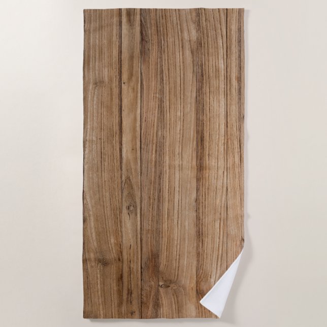 Wood Texture Beach Towel (Front)
