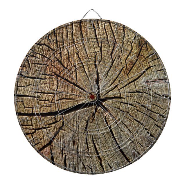 Wood Texture Grain Tree Year Rings Pattern Dartboard (Front)