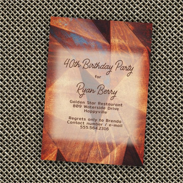 Wood Texture Guys Birthday Party Invitation (Creator Uploaded)