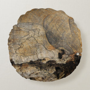 Wood Texture Photo Round throw cushion