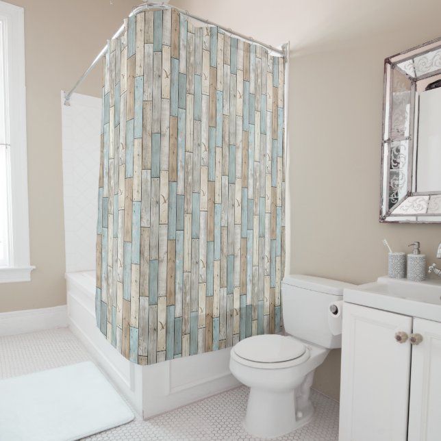 Wood Texture Shower Curtain (In Situ)