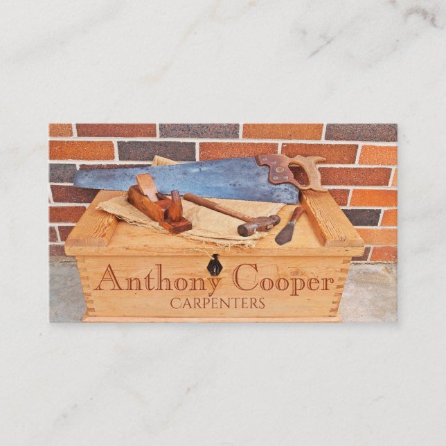 Wood tool box photo business card (Front)
