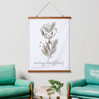 Wood Topped Christmas Holiday Deer Boughs