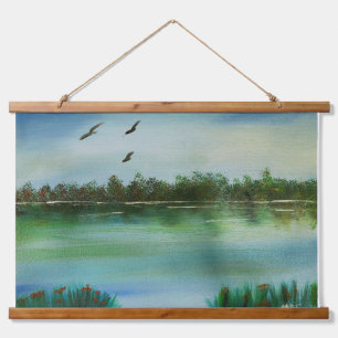 Wood Topped Wall Tapestry