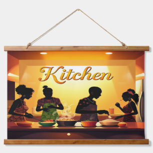 Wood Topped Wall Tapestry