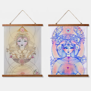 Wood Topped Wall Tapestry