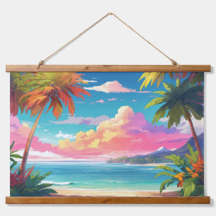 Wood Topped Wall Tapestry